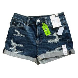 SO Shortie High Rise Jean Shorts, Blue Shorts, Size 7/28W Womens shorts